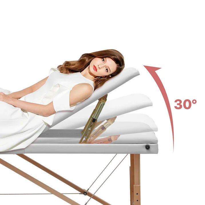 Portable massage table – white wooden, professional – stock in Cyprus